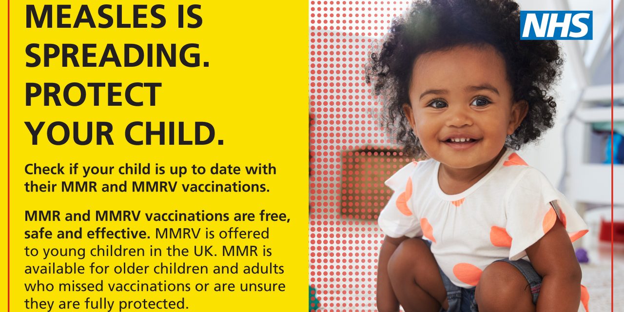 NHS England urges children aged 1–11 years who are unprotected against measles to come forward for their vaccinations